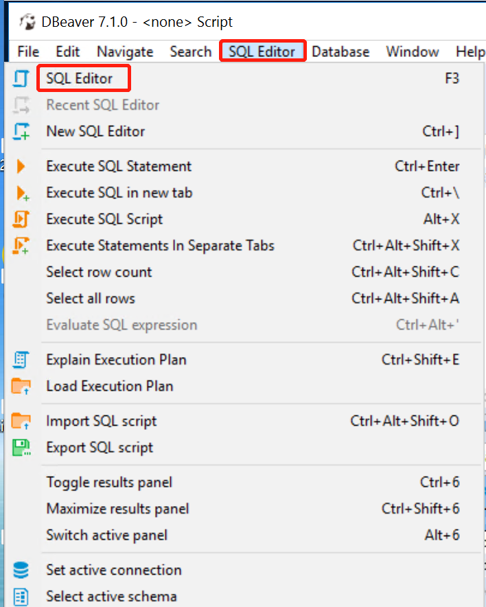 Go to the SQL Editor