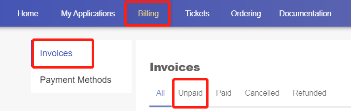 Find unpaid invoice