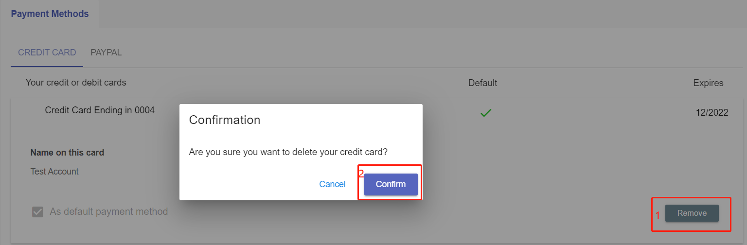 Remove a Credid Card