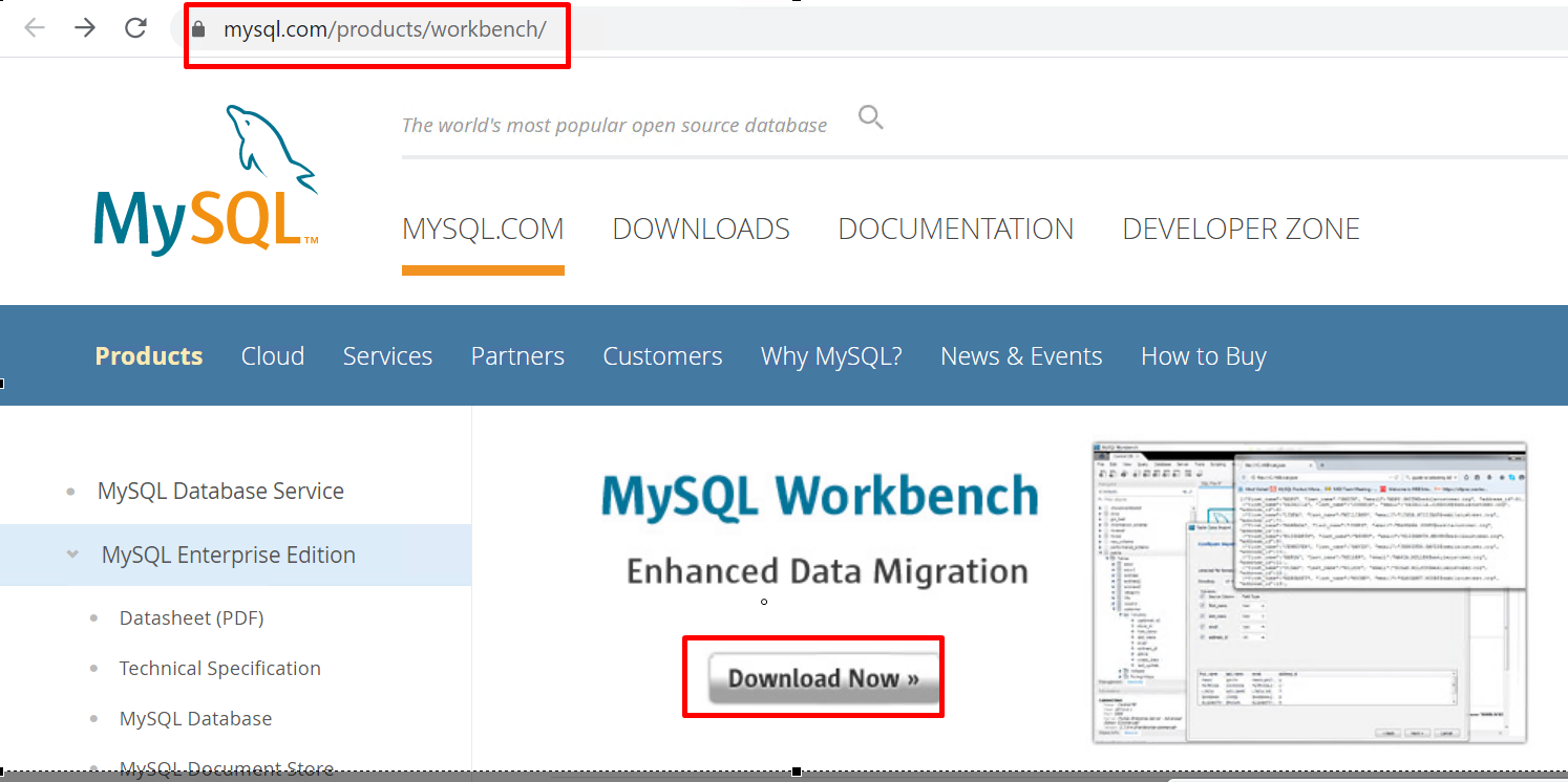 Download MySQL workbench